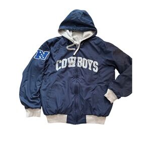 Dallas Cowboys Hooded Jacket Womens Reversible Blue Gray Full Zip NFL